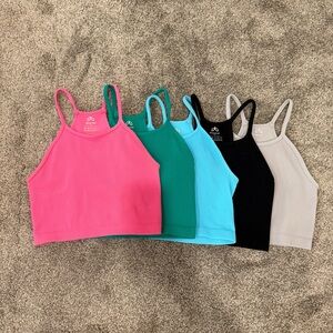 Women's Ribbed Tank Tops - Pink, Green, Blue, Black, Gray